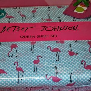 Flamingo Betsey Johnson Queen Sheet Set