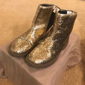 Gold Glitter Booties