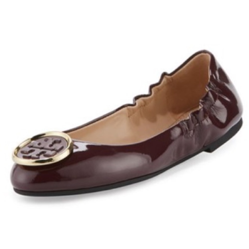 Tory Burch Twiggie Ballet in Port (patent)