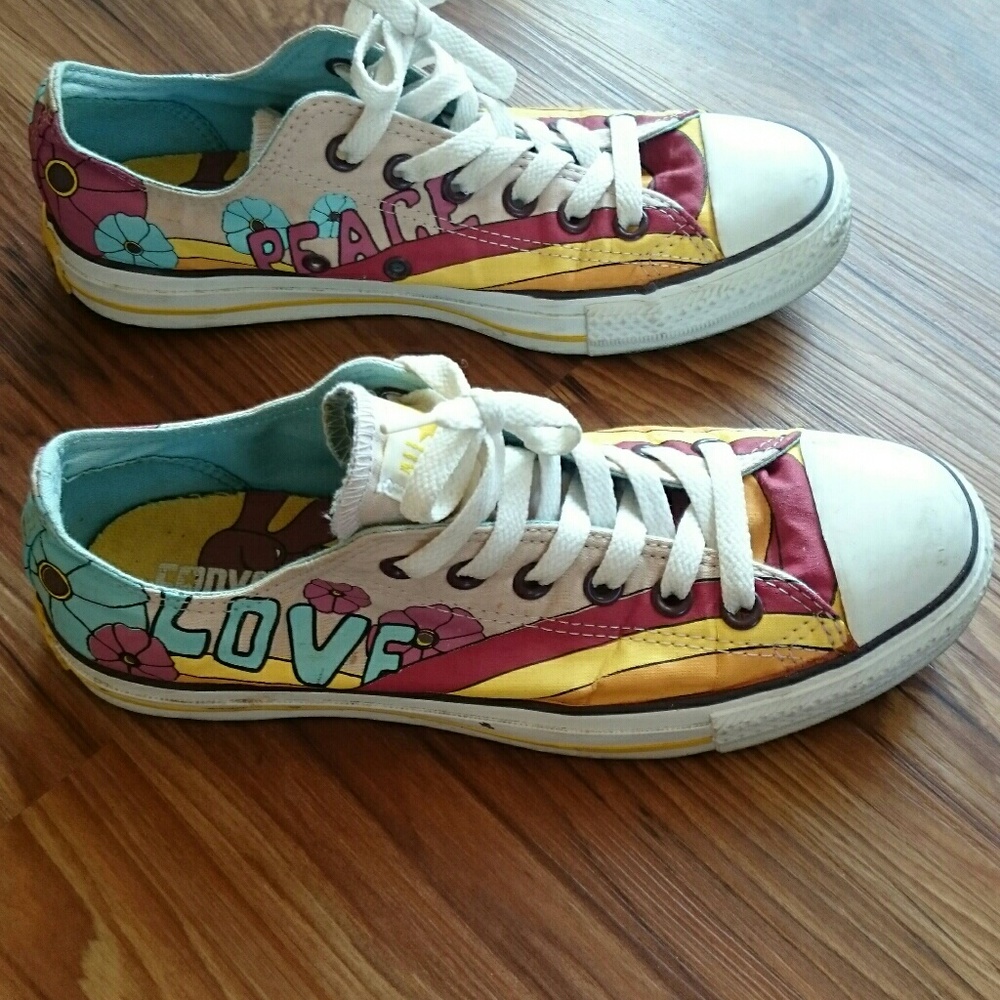 Peace and Love All Star Converse Shoes