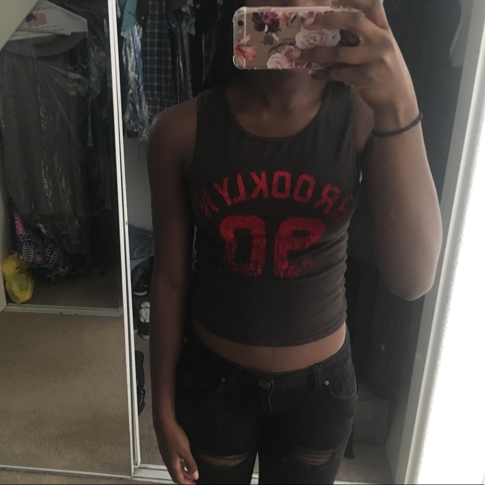 edgy cropped tank top