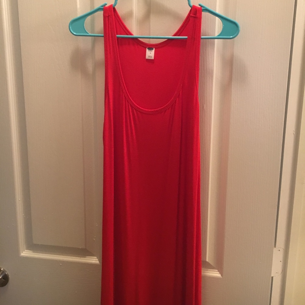 Fiery red cotton maxi dress