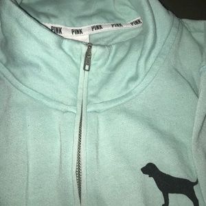 PINK Quarter Zip Pullover with pockets