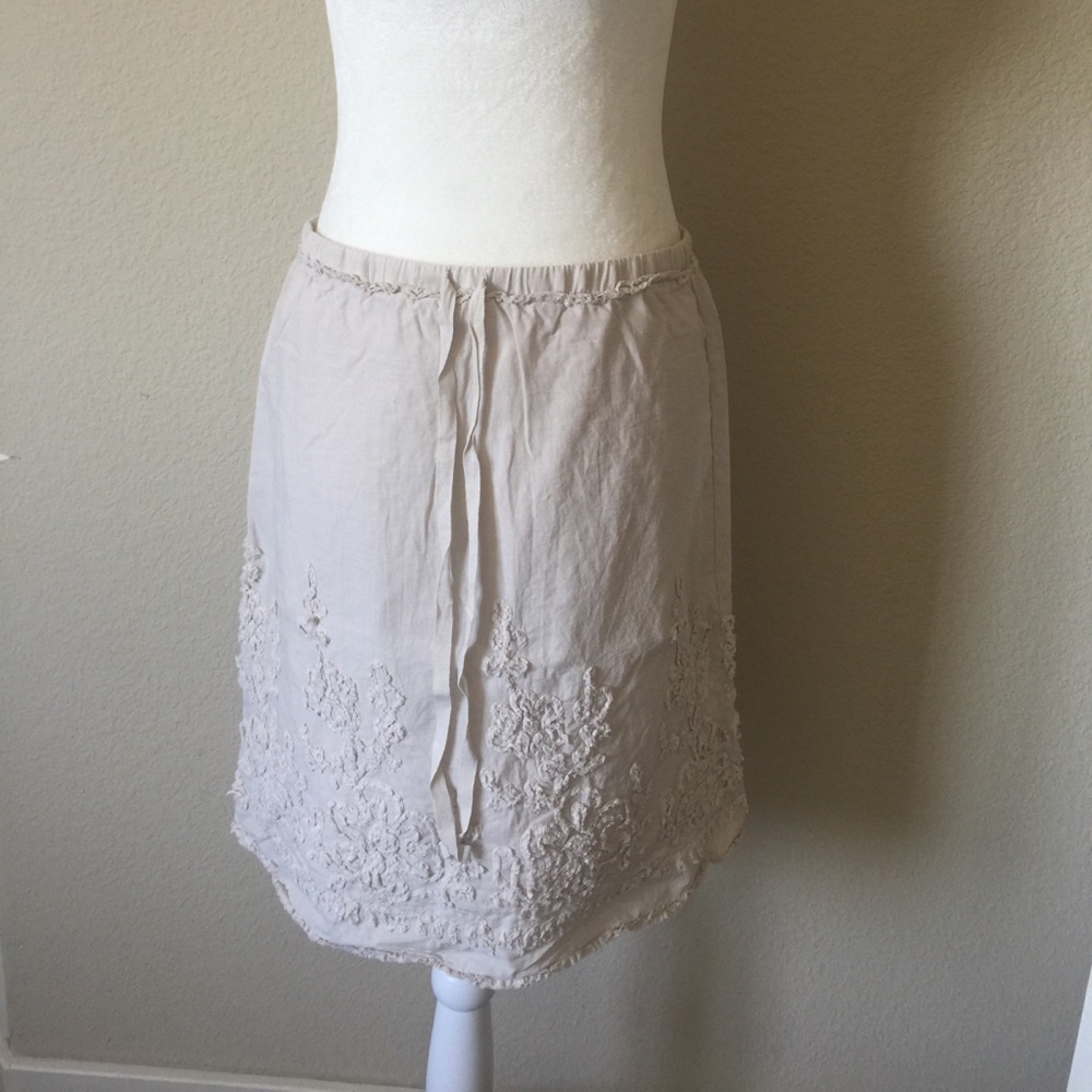Max Studio A-line Skirt - S. Lined. Beige