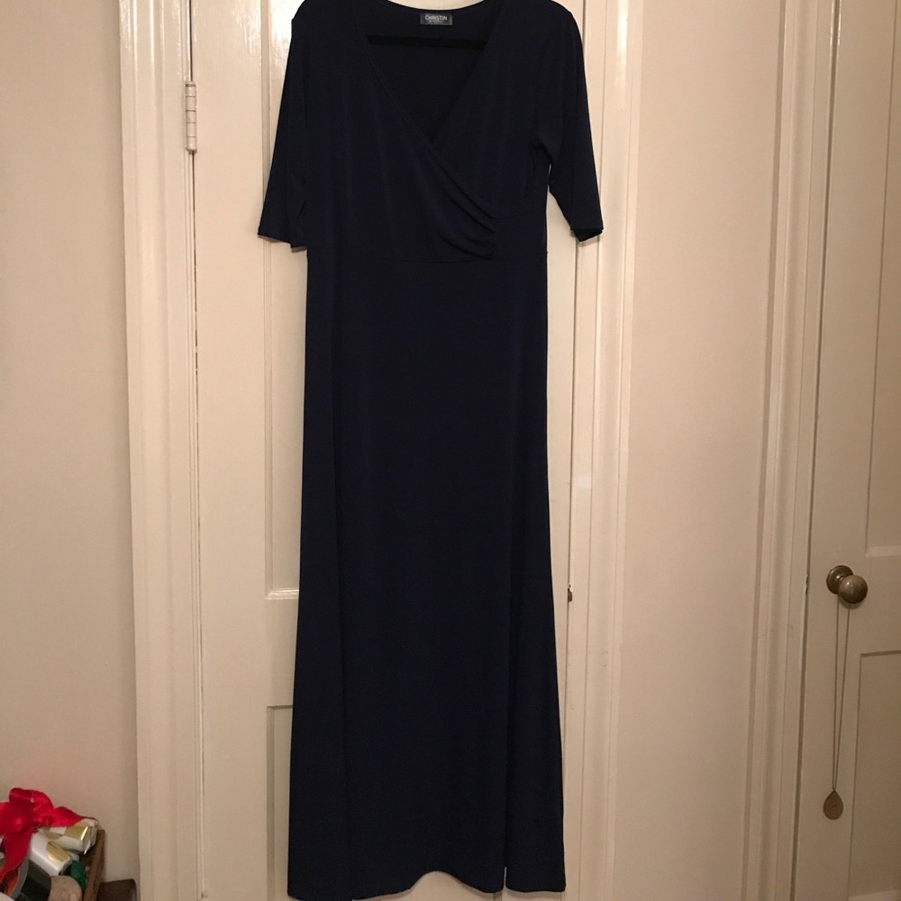 Navy Christin Michaels Maxi Dress