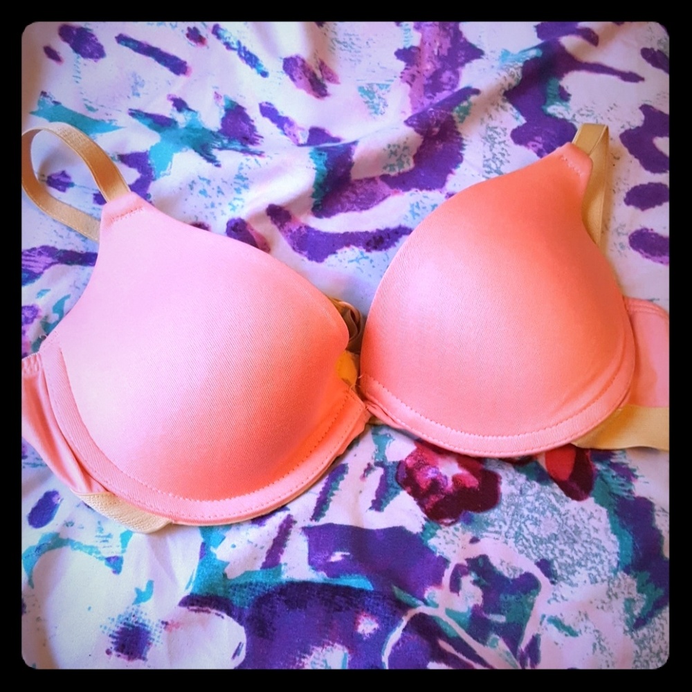 34 a bra with padding coral and peach