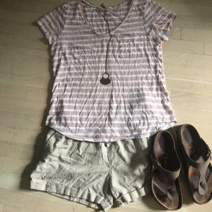 Old Navy Khaki Drawstring Linen Shorts