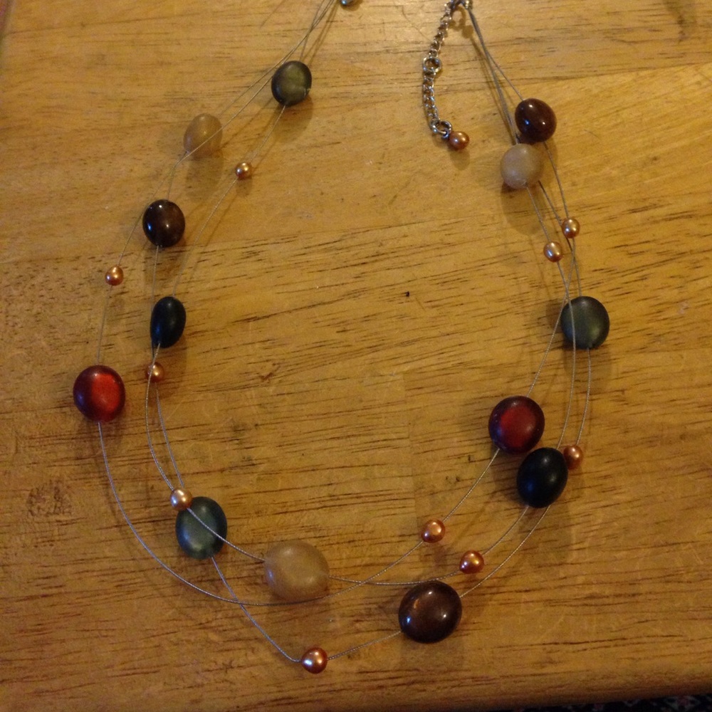 Multi cat eye stone necklace