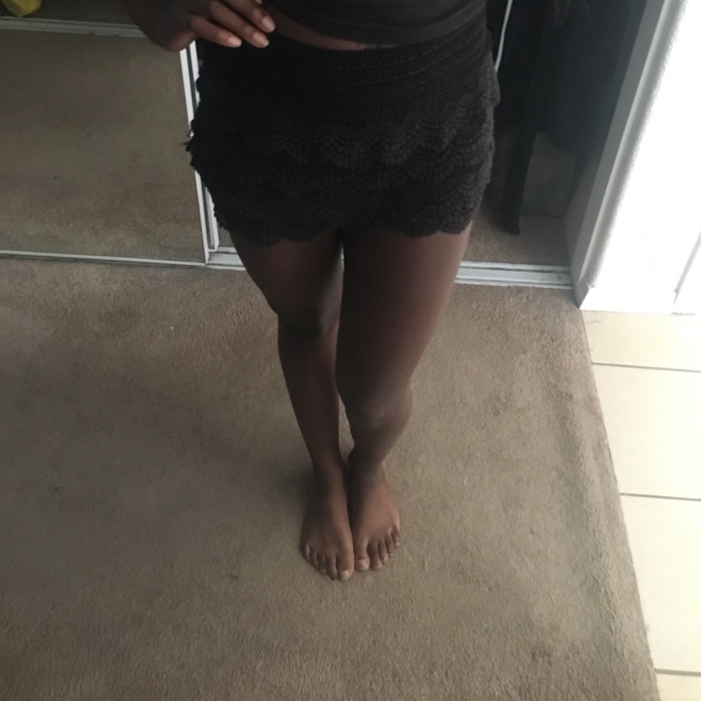 papaya lace shorts