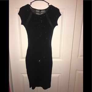 Sexy Black Sequence Midi Dress