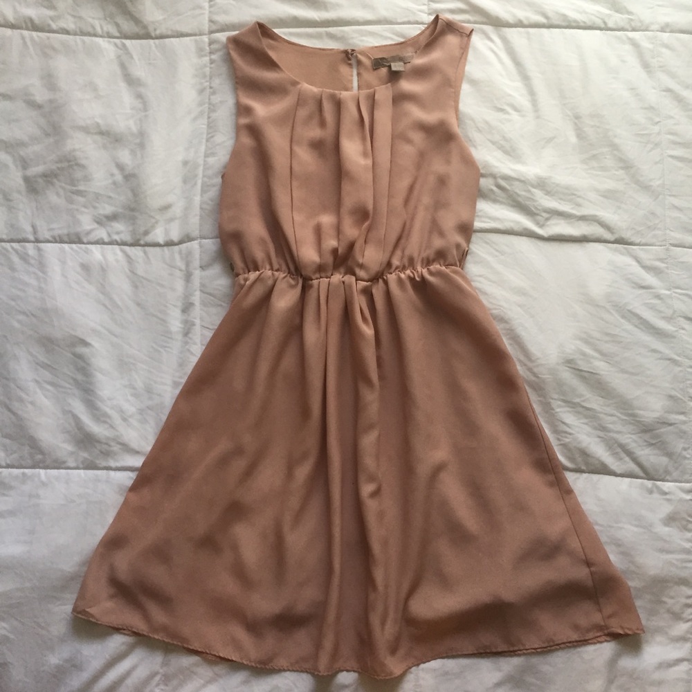 beige flowy dress