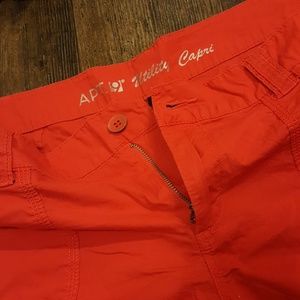 Red Utility Capris