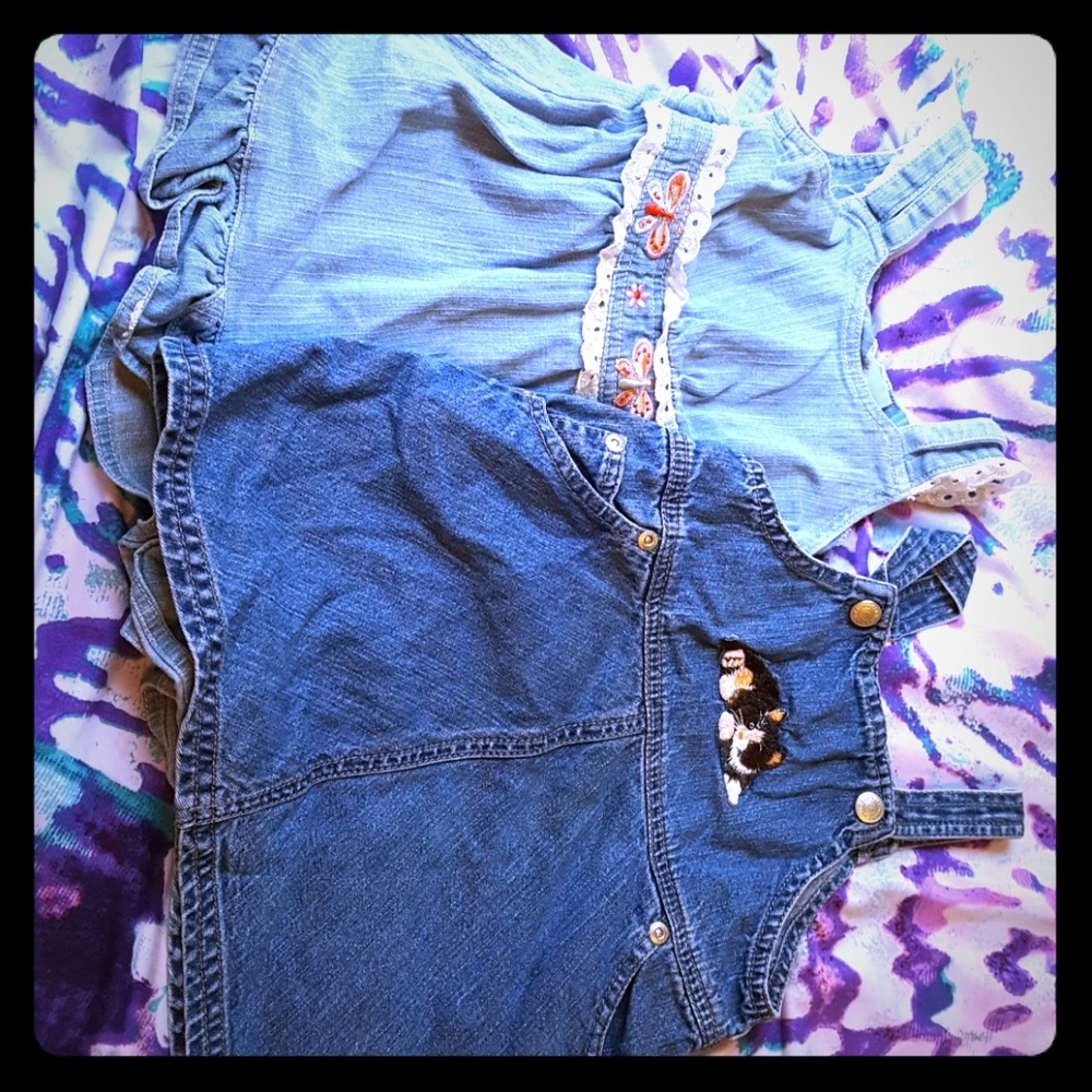 2 Blue jean 1 pink dresses 18-24m girls bundle