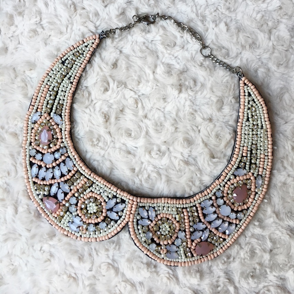 Pastel Beaded Collar Necklace