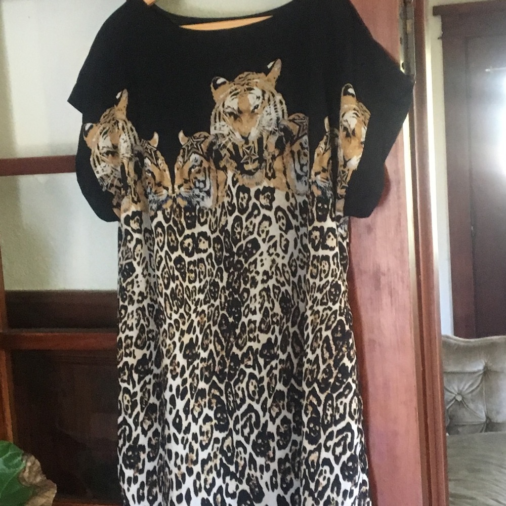 Lf leopard silk mini dress