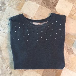 Banana Republic Embellished Gray Sweater