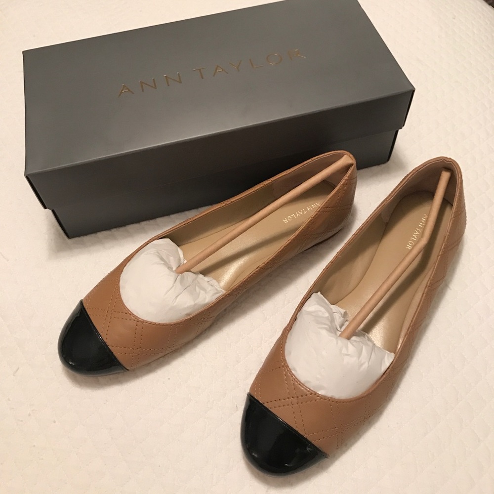 Ann Taylor Ruthie Quilted Cap Toe Flats