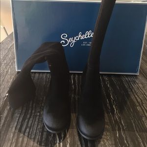 Vintage black suede boots