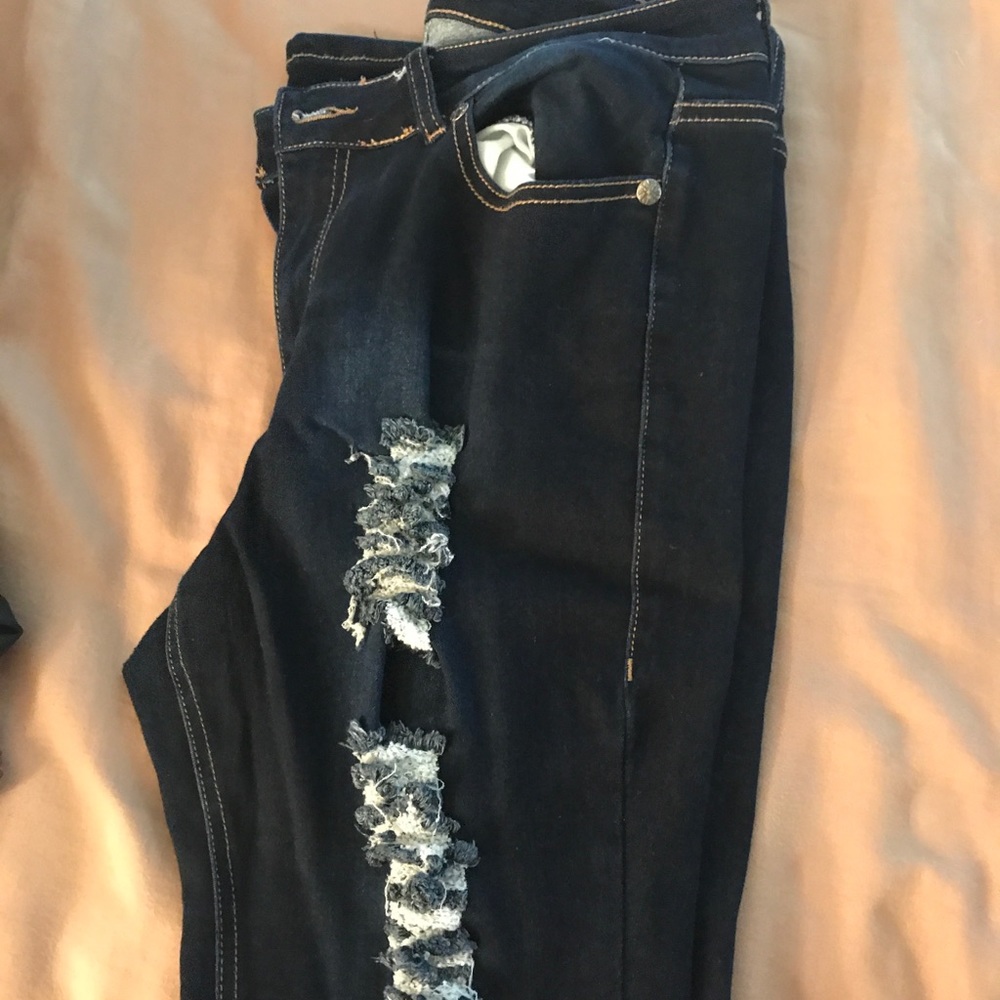 Dark blue jeans