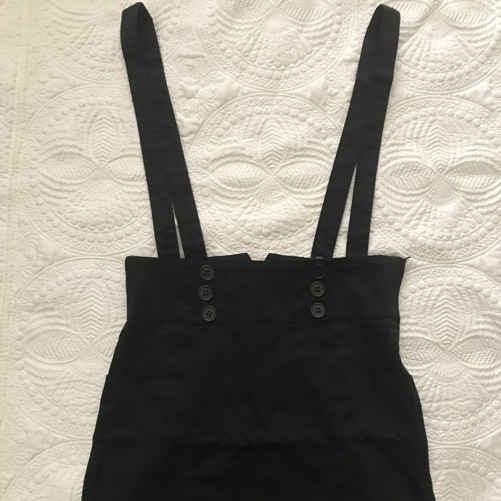 H & M Black Skirt with adjustable Suspenders 10