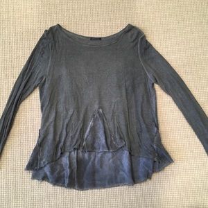 Distressed flowy blue tunic