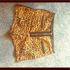 High waisted cheetah print shorts