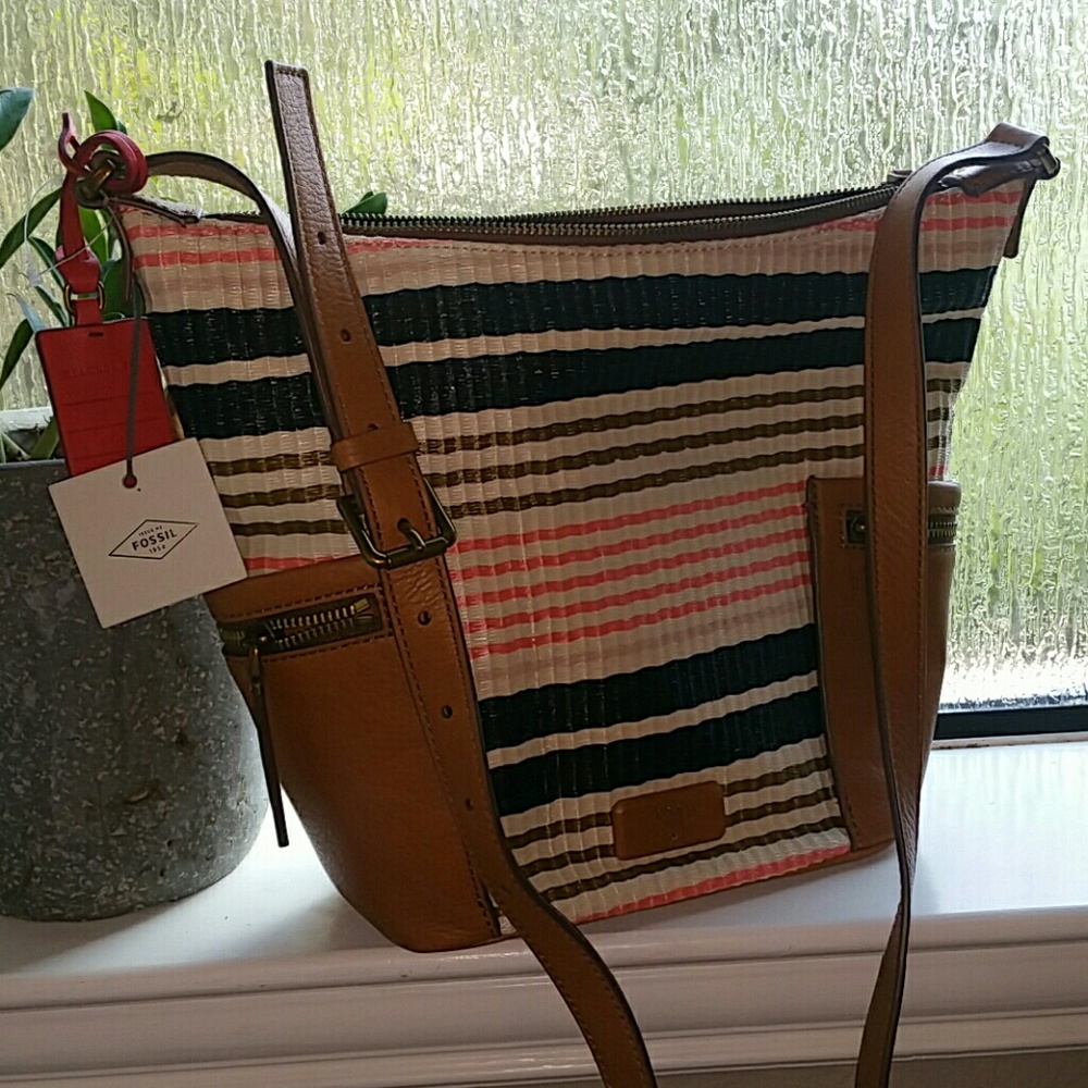 NWT Fossil Emerson Fabric Hobo