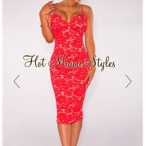 Sexy Red Lace Dress
