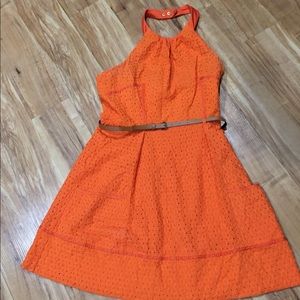 London Times Orange halter dress size 12
