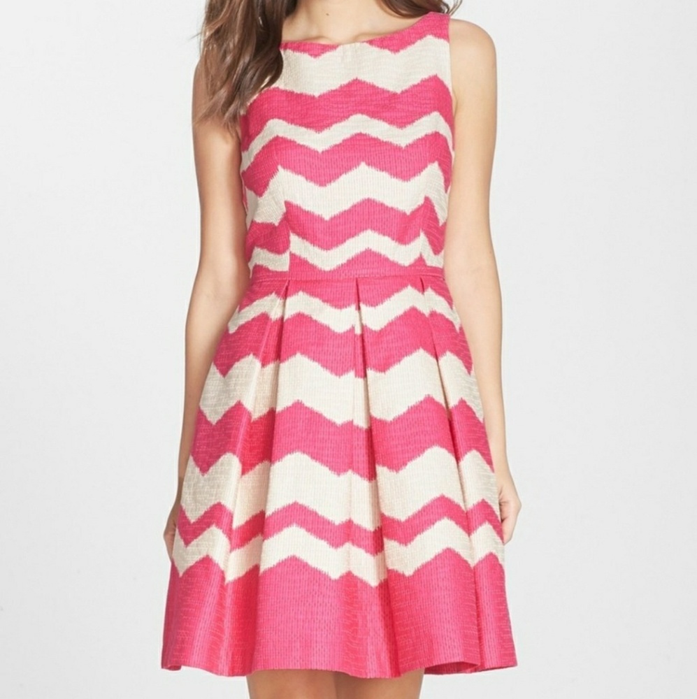 Taylor pink stripe chevron party frock!