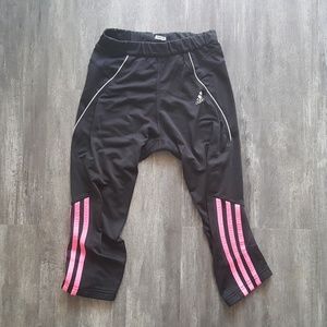 Black Pink Adidas Fitted Athletic Capri