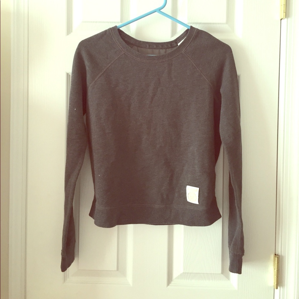 A&F Sheer Back Soft Gray Sweater