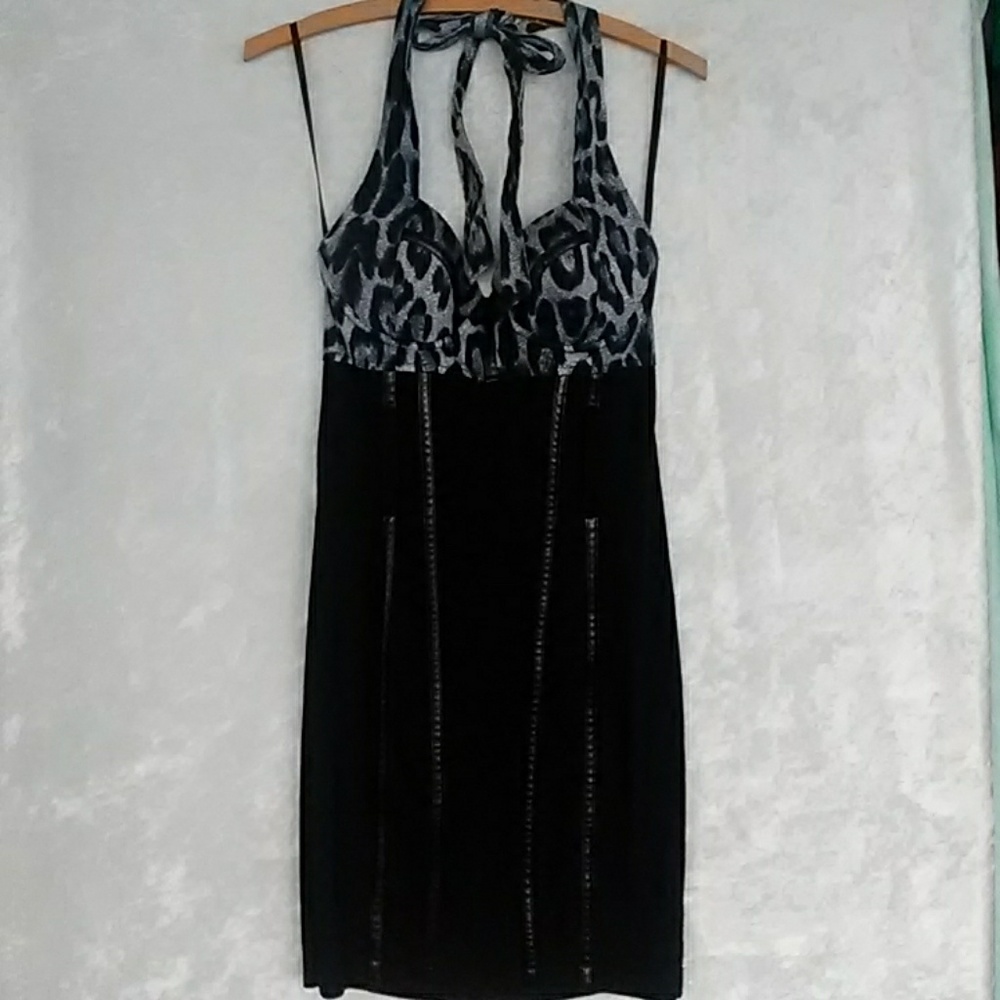 Sexy leopard mini dress