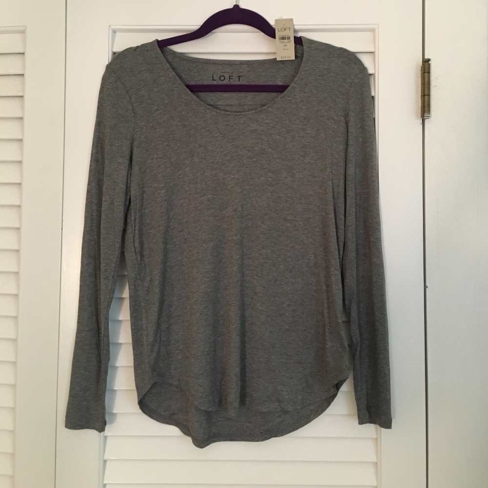 Ann Taylor Loft gray long sleeve shirt
