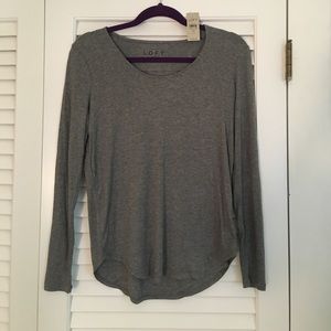 Ann Taylor Loft gray long sleeve shirt