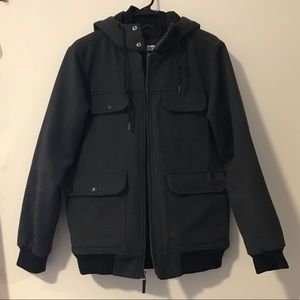 Hooded winter jacket in dark grey/Ripcurl