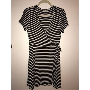 Charlotte Russe crisscross deep v stripped dress