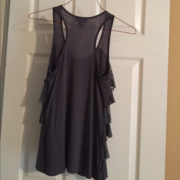 Pacsun Kirra Ruffled Dark Grey Tank - Picture 2 of 4