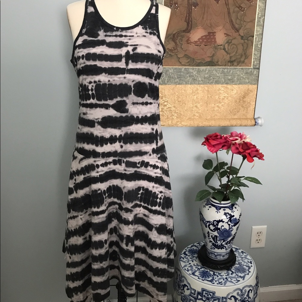 Handkerchief Hem Tie Dye Midi Dress