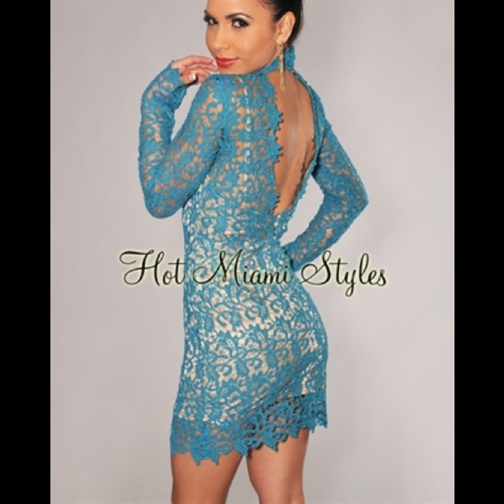 Sexy Teal Lace Dress
