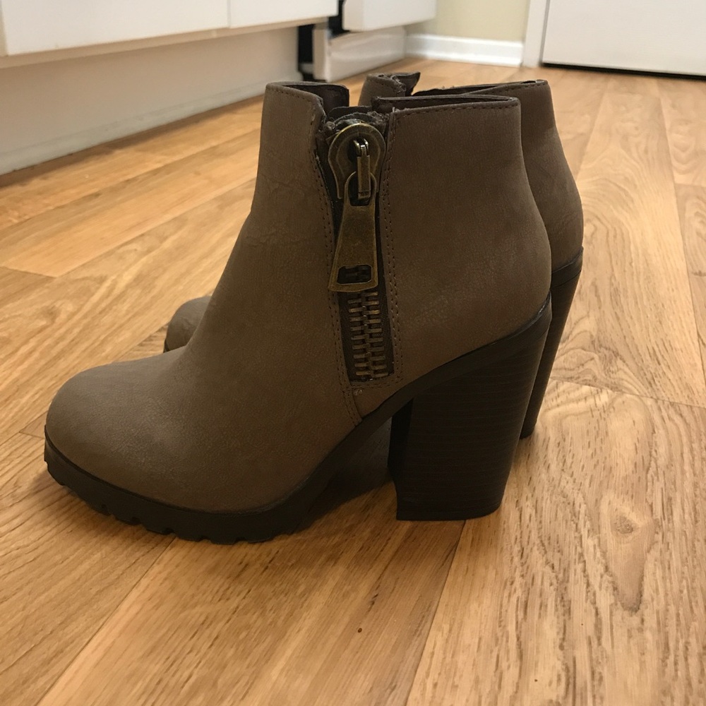 Taupe ankle booties
