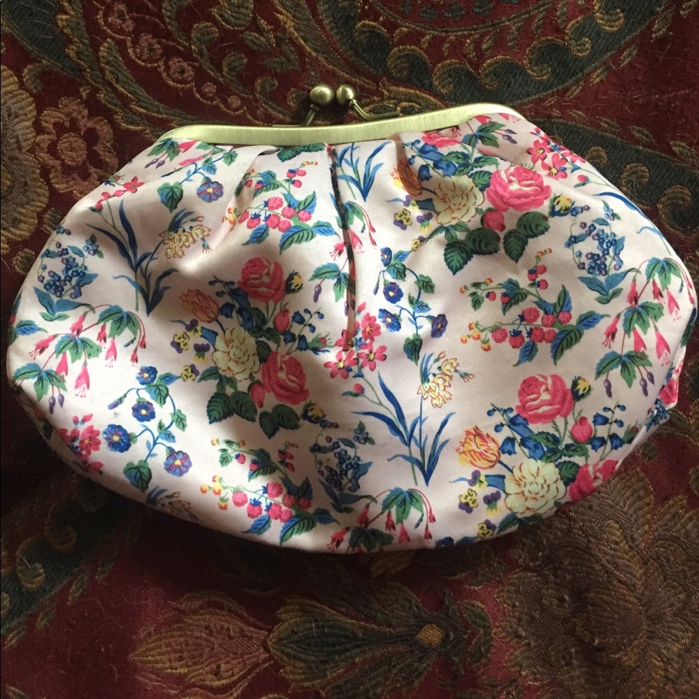 Satin Floral Cosmetics Bag