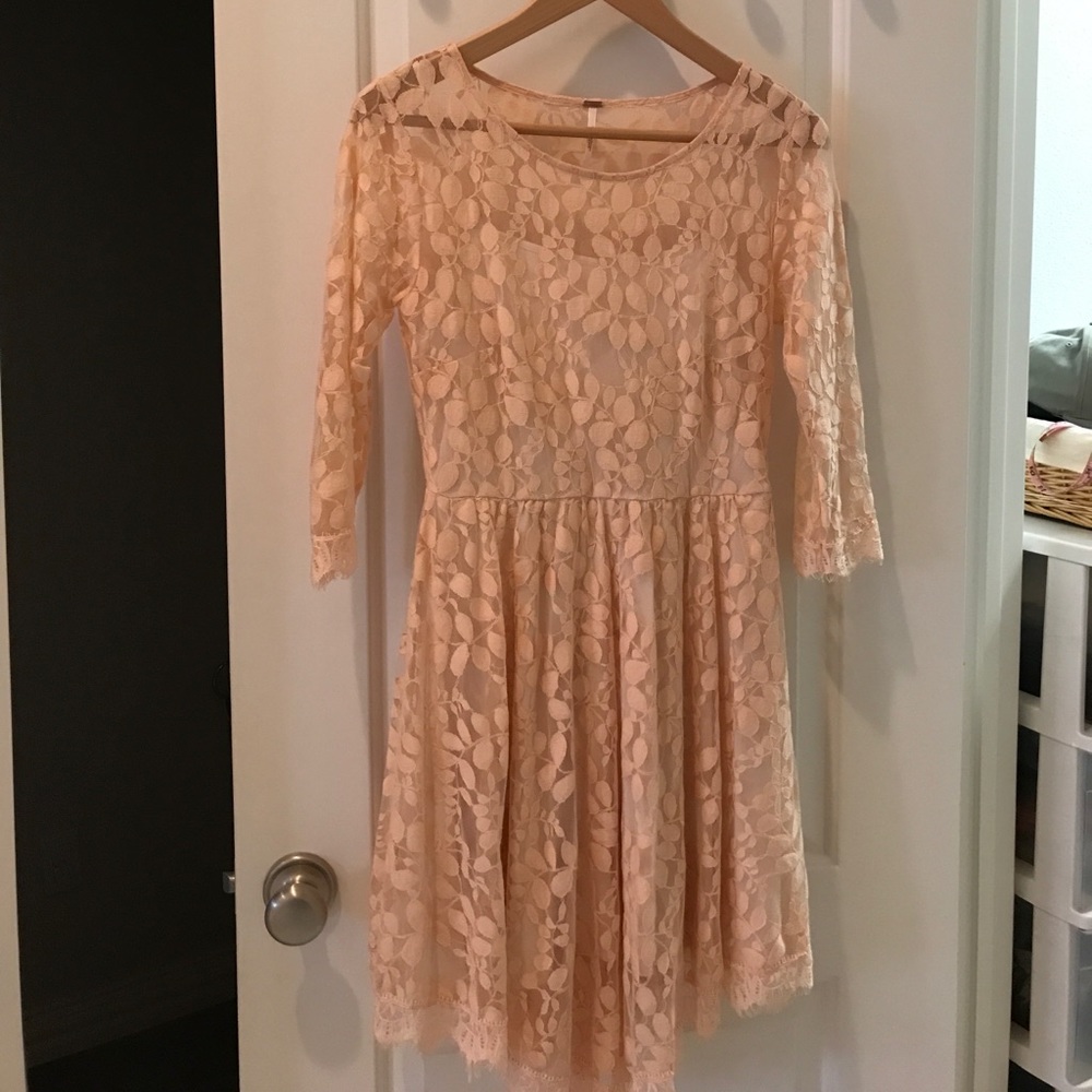 Free People pink lace dress