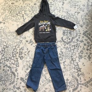 Carters 2 piece sweatshirt and jeans set