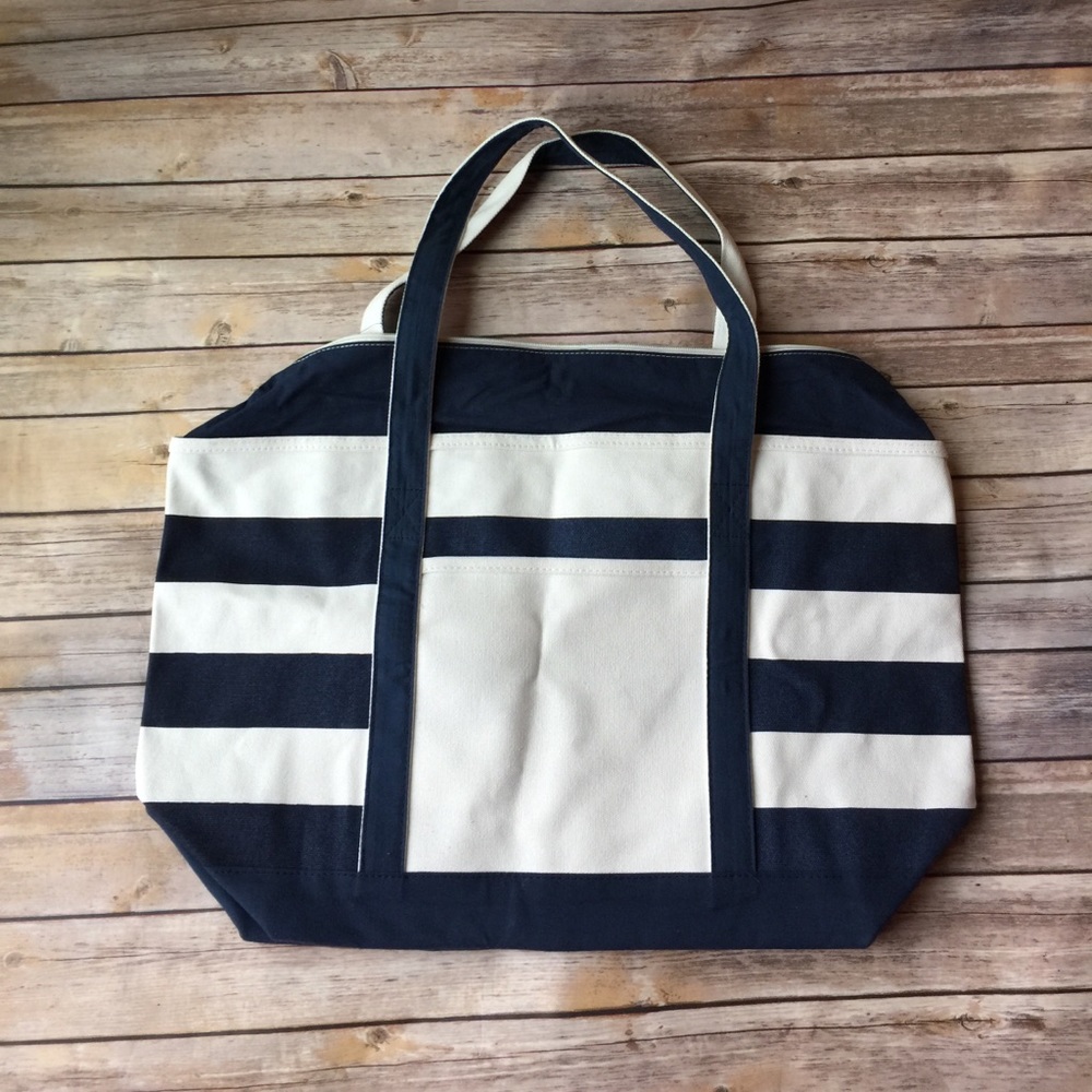 Blue and White Canvas Bag
