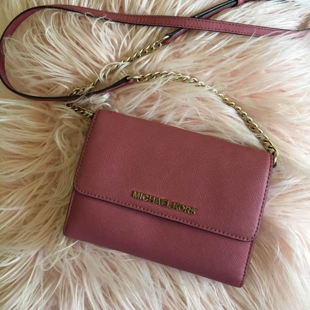 Michael Kors Pink Crossbody Clutch