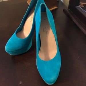 Jessica Simpson turquoise heels