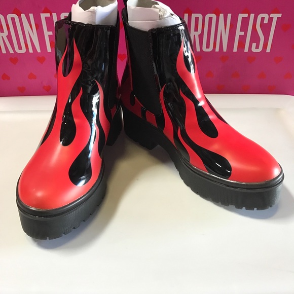 New Iron Fist Fire Sign Heavy Sole Boots Sz 5-9 - Picture 4 of 4