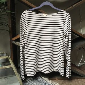 JCREW Long-sleeve striped boatneck shirt