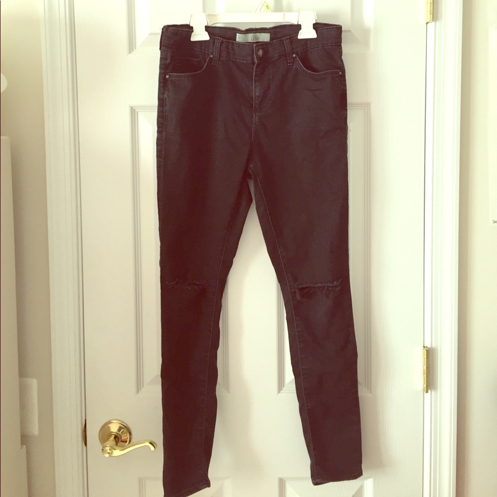 Topshop Moto Black Ripped Jeans
